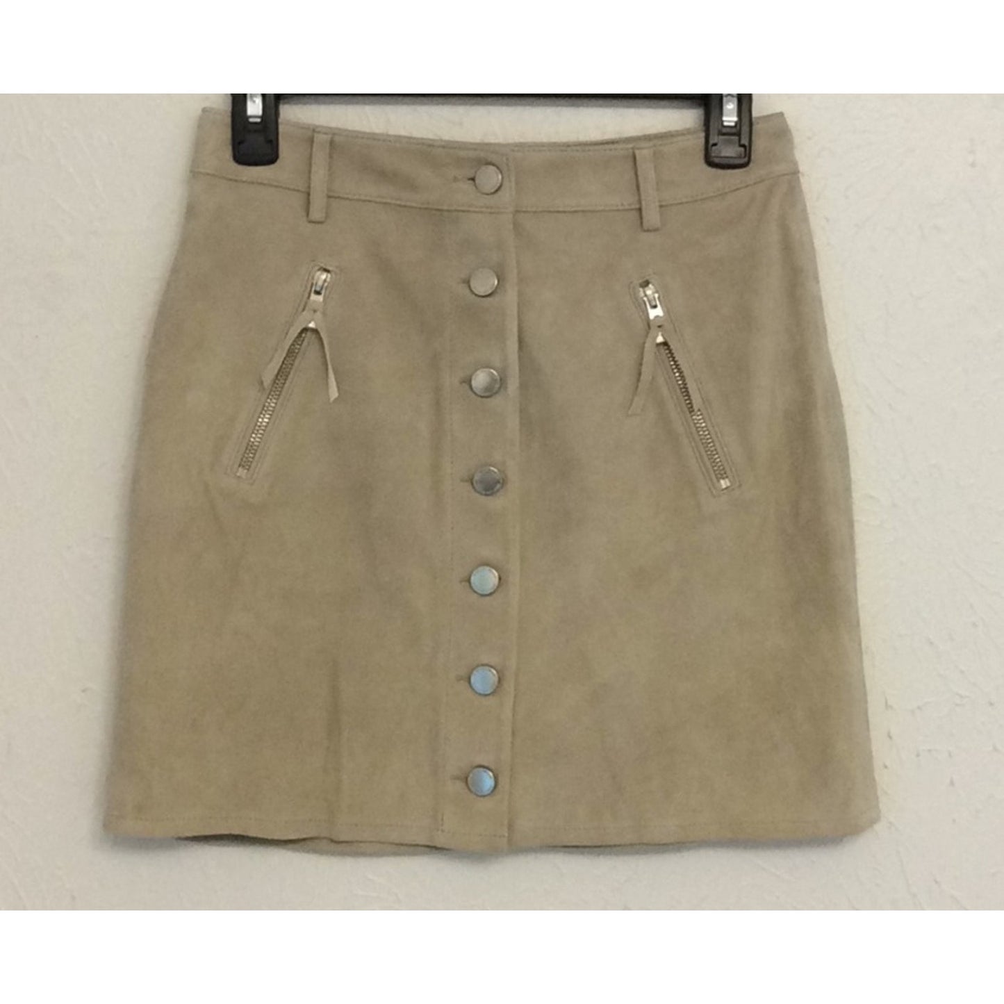 Avec Les Filles Suede Button Down Skirt Size 6