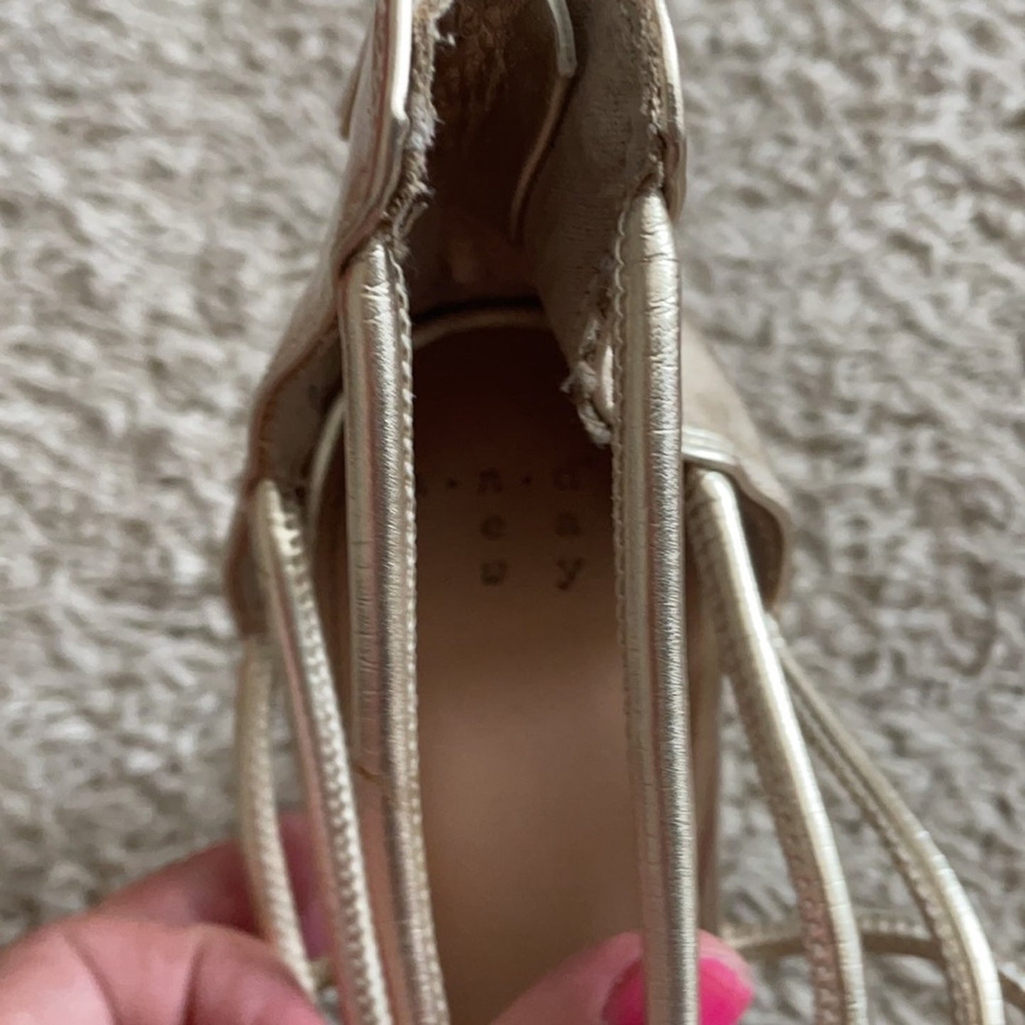 Cute Gold Sandals Heels Size 9