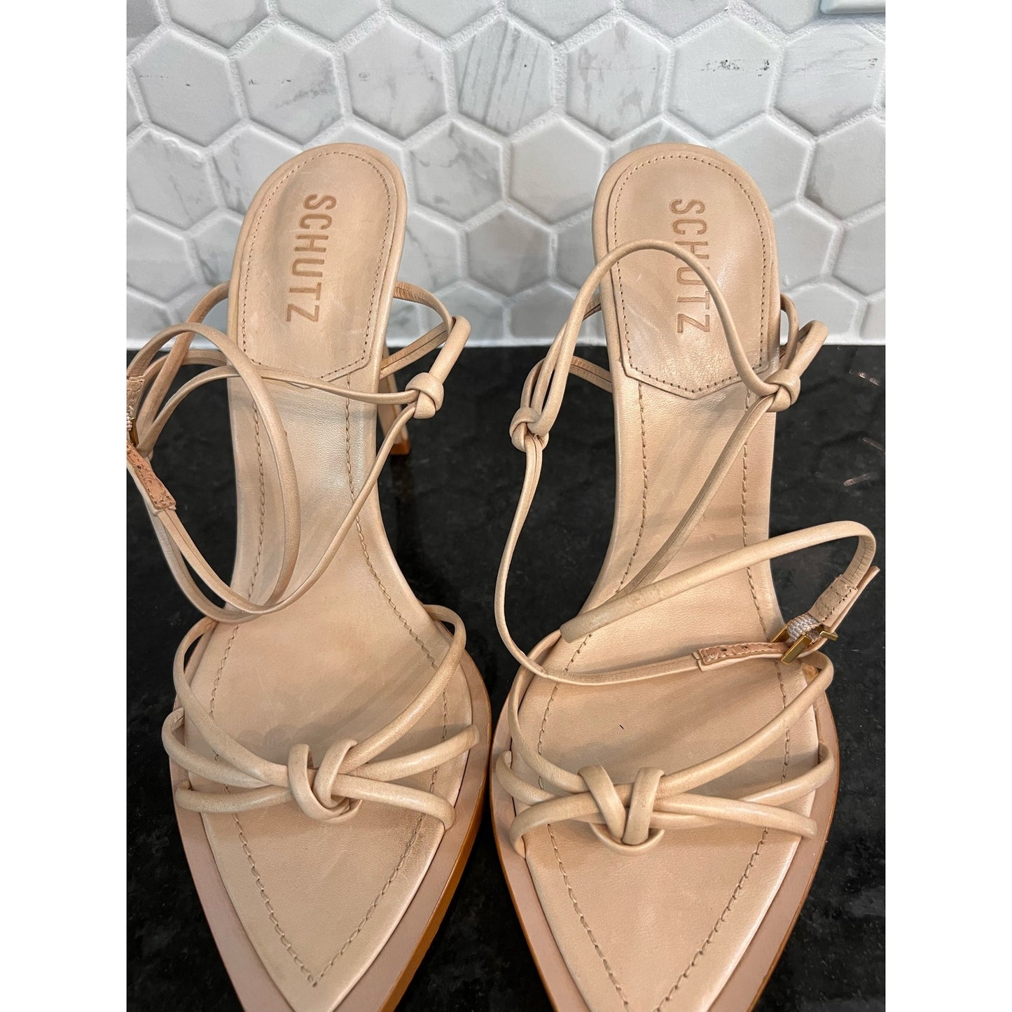 Schutz Abby Heel in Light Nude size 9.5