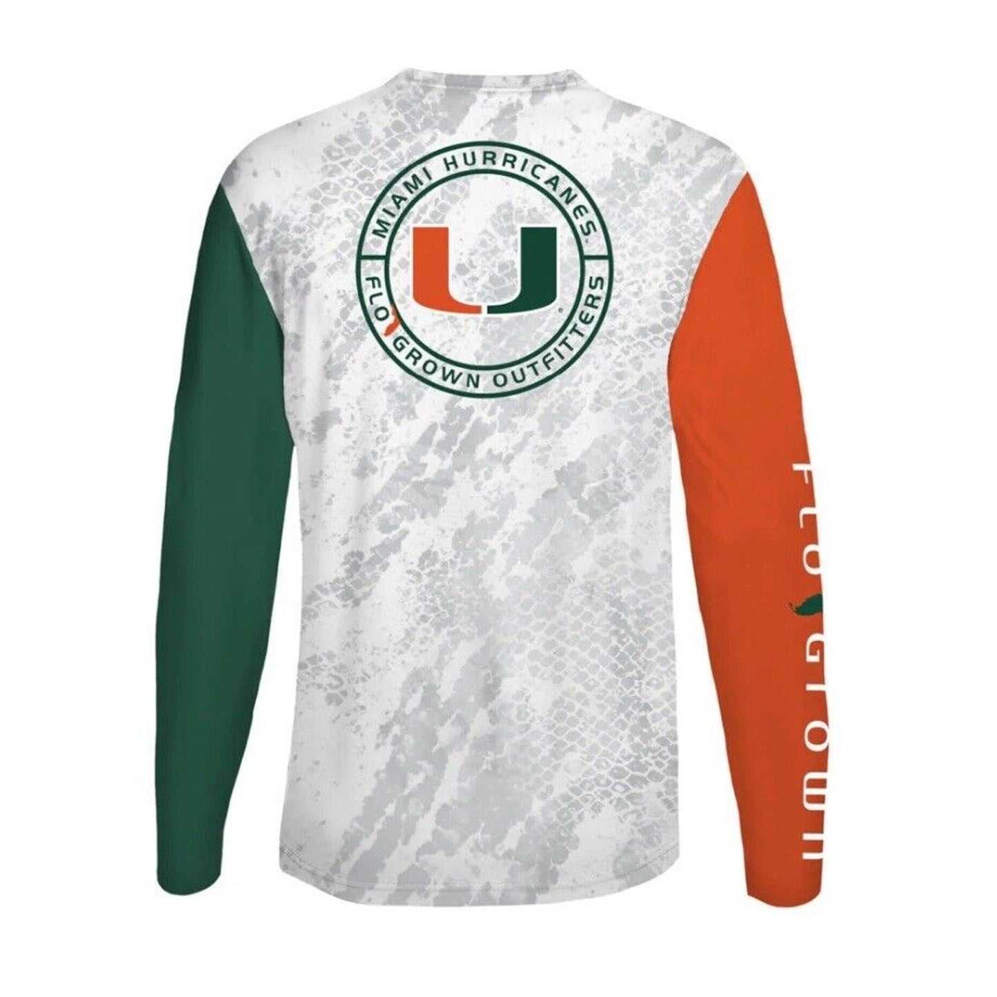 Flo Grown Men's Long Sleeve UV Camo Miami Hurricanes