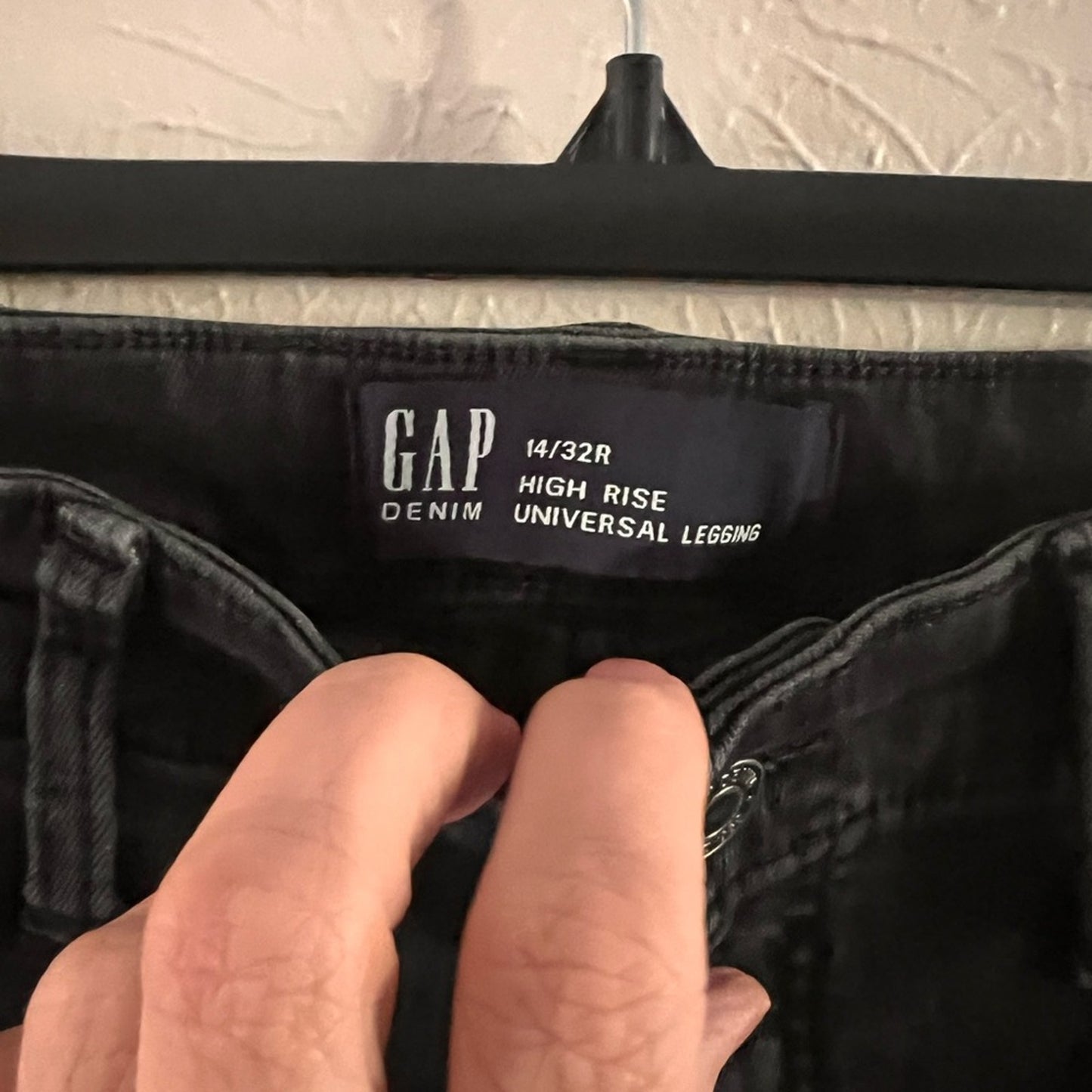 Gap High Waist Black Jeans Button Up Size 14