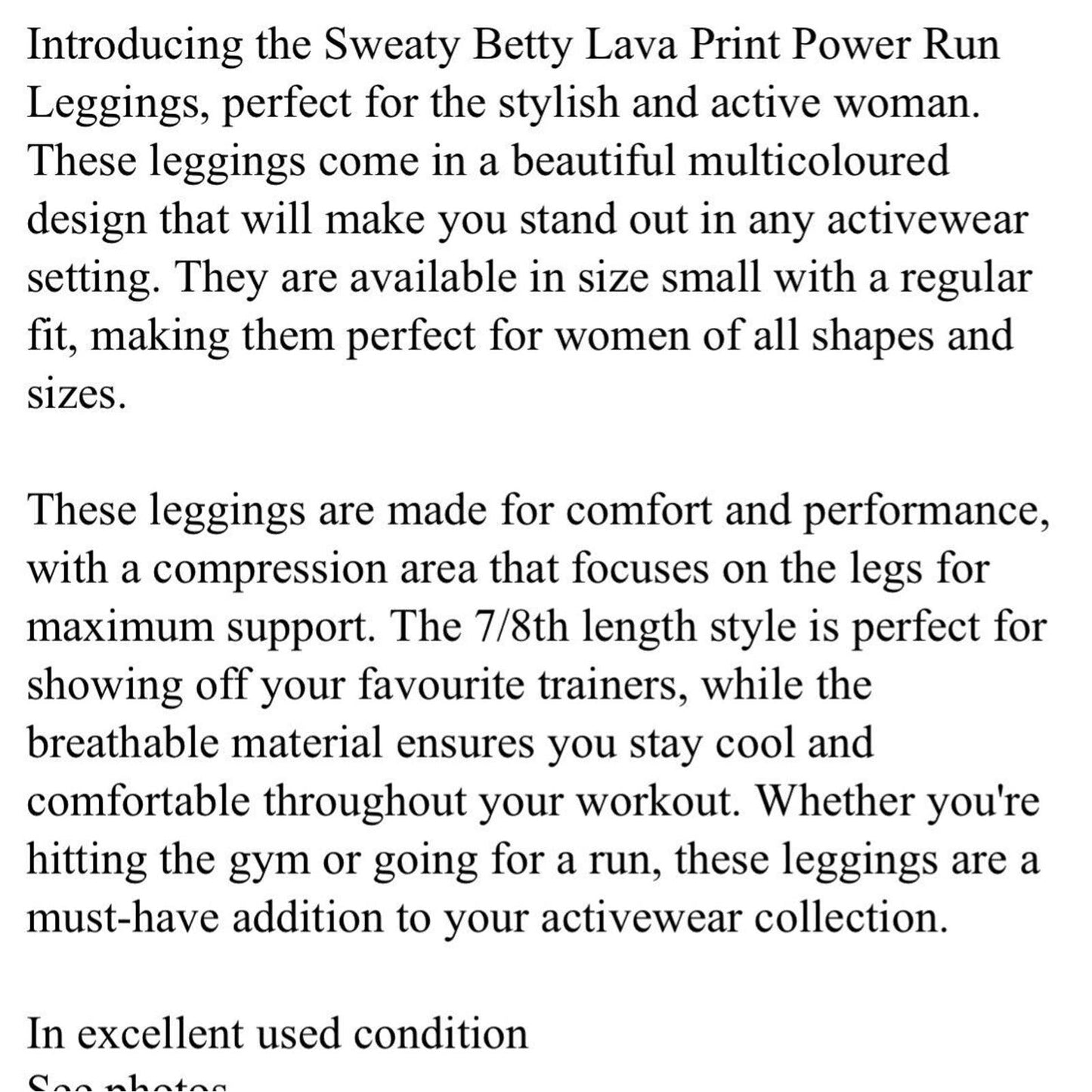 Sweaty Betty Lava Print Power Run Leggings