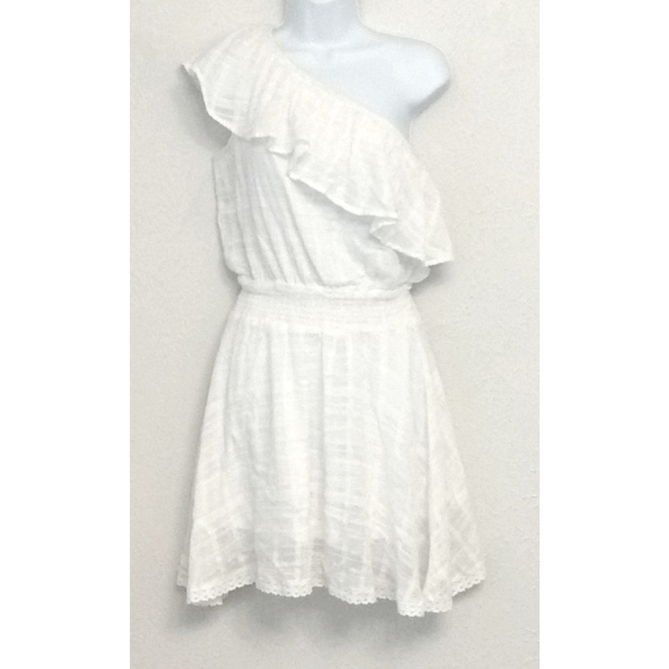 The Edit by Seventeen white gauze one-shoulder ruffle