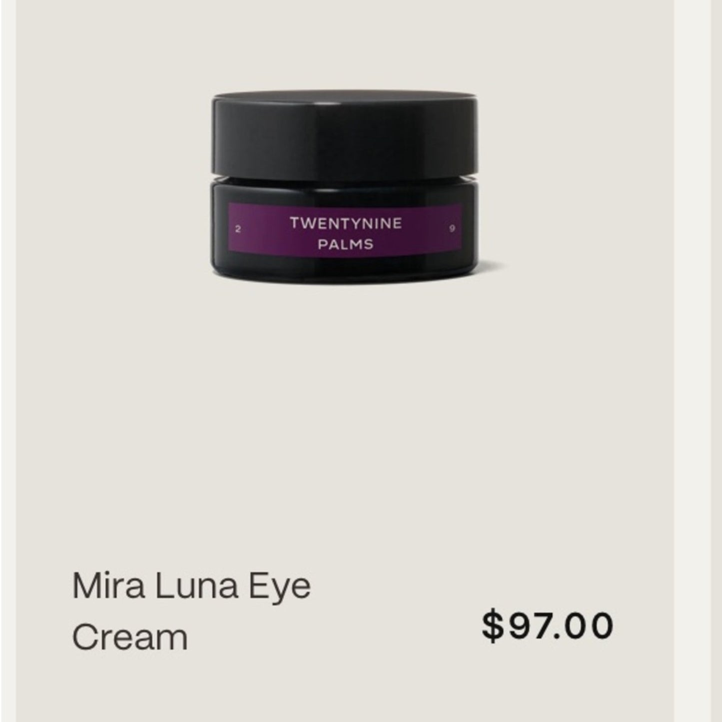 Twentynine Palms Eye Cream Mira Luna