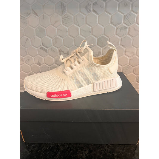 Adidas NMD R1 J White Sneaker Iridescent Pink FZ0916 Size 7Y / Women Size 8.5