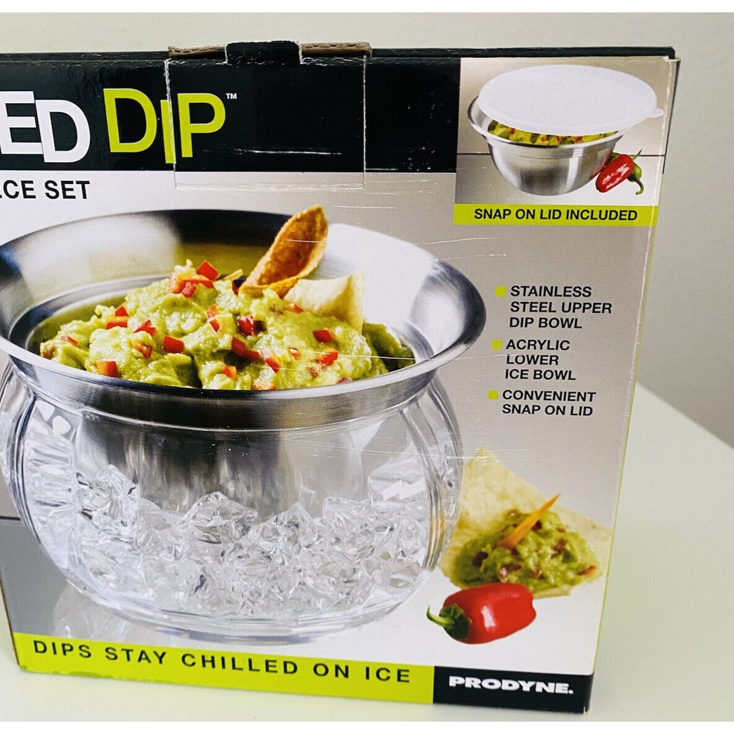 Iced Dip 3 Piece Serving Bowl With Lid Set Prodyne Stainless Steel Party