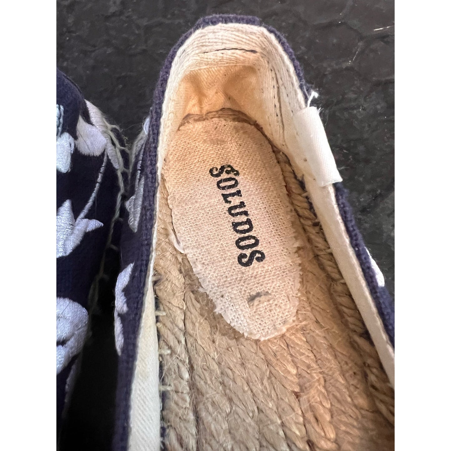 Soludos Shiloh Floral Embroidery
Espadrille Flats Navy White Women's 5