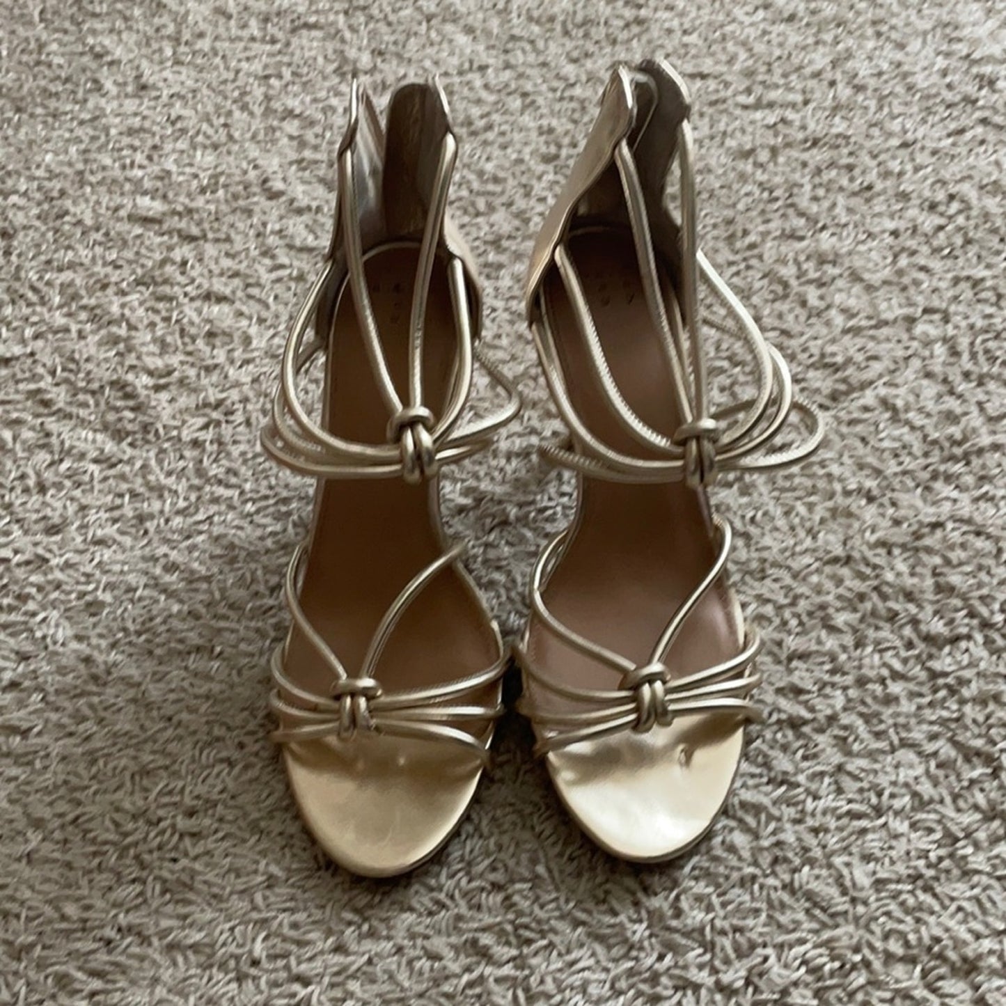 Cute Gold Sandals Heels Size 9