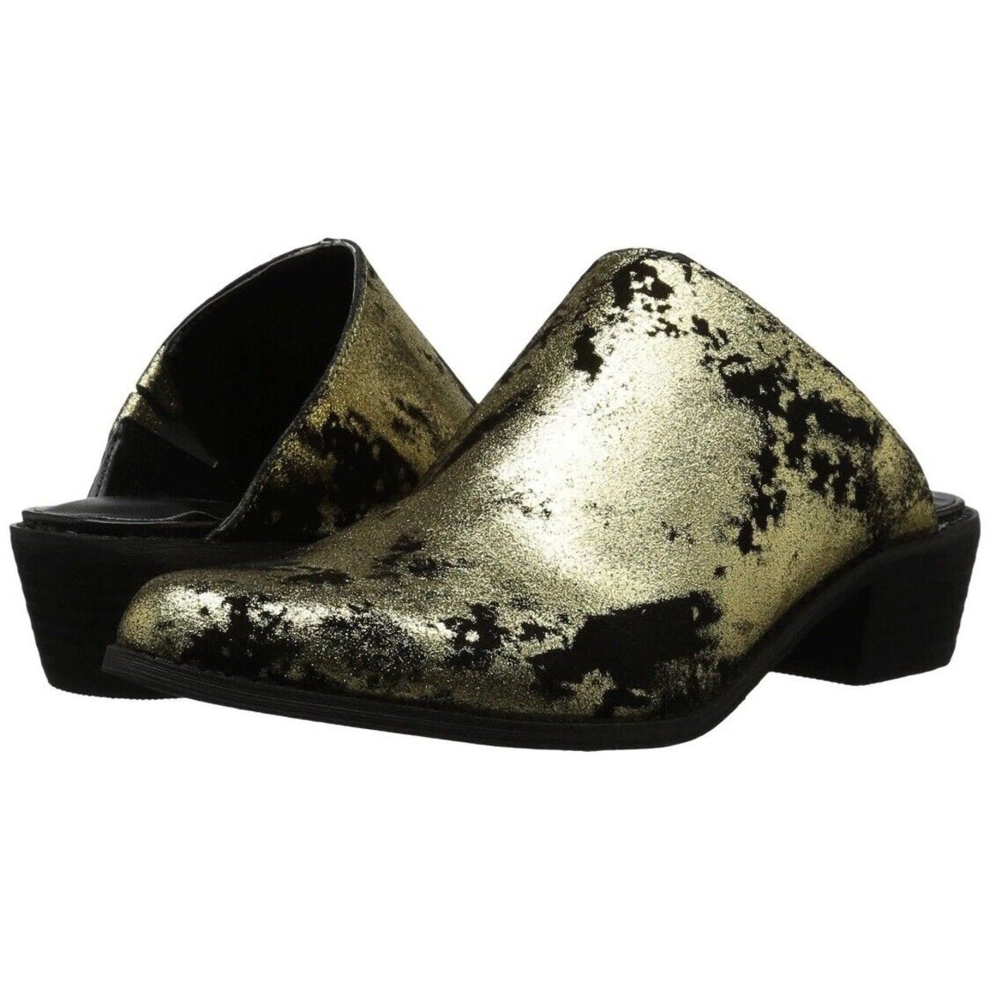 Very Volatile Moonstruck Gold Metallic slide Mules Size 7