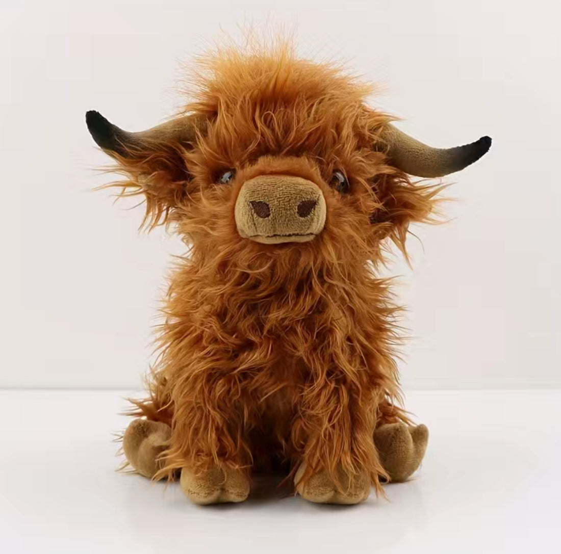 Highland Cow Animal Plush Doll ,Soft Stuffed Highland Cow Plush Toy Plushie