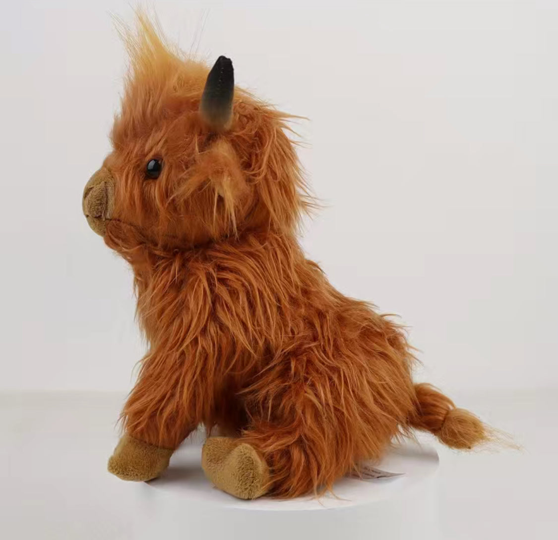 Highland Cow Animal Plush Doll ,Soft Stuffed Highland Cow Plush Toy Plushie