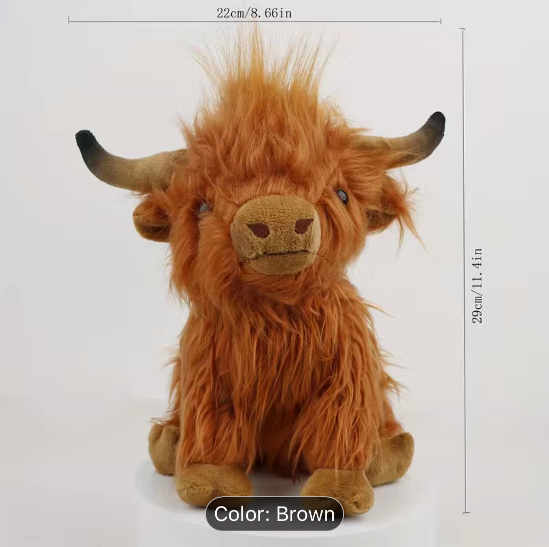 Highland Cow Animal Plush Doll ,Soft Stuffed Highland Cow Plush Toy Plushie