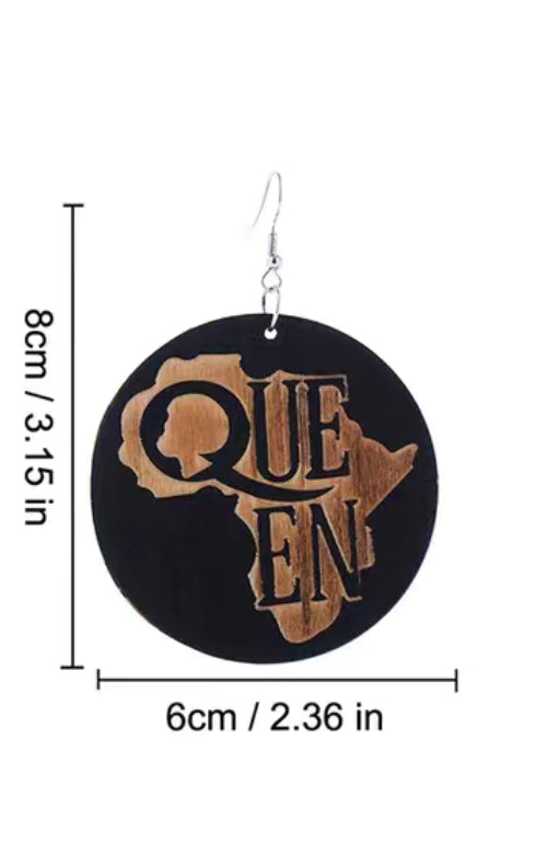 Wooden Classic Earrings Jewelry Afro Love Woman Earring Pendants Queen Painted Ear Jewelry