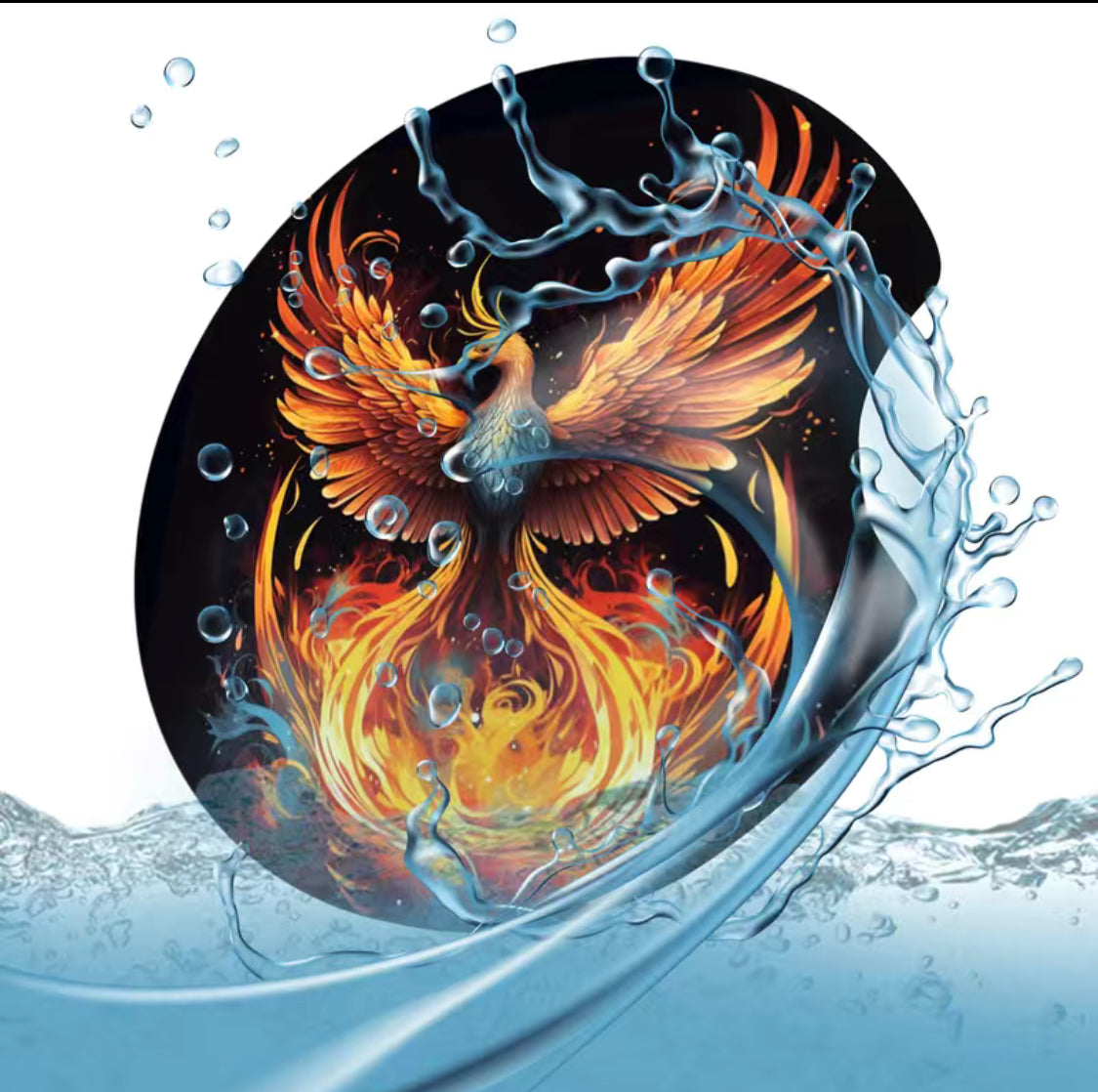 2pcs Fire Phoenix Printed Foam Absorbent Car Cup Holder Coasters, Fashion Car Accessories, Car Cup Holder Accessories