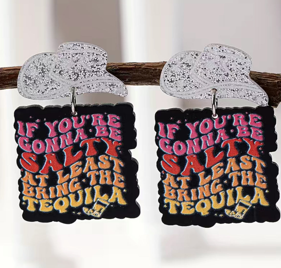 Fun Colorful Letter Design Dangle Earrings Funny Quote