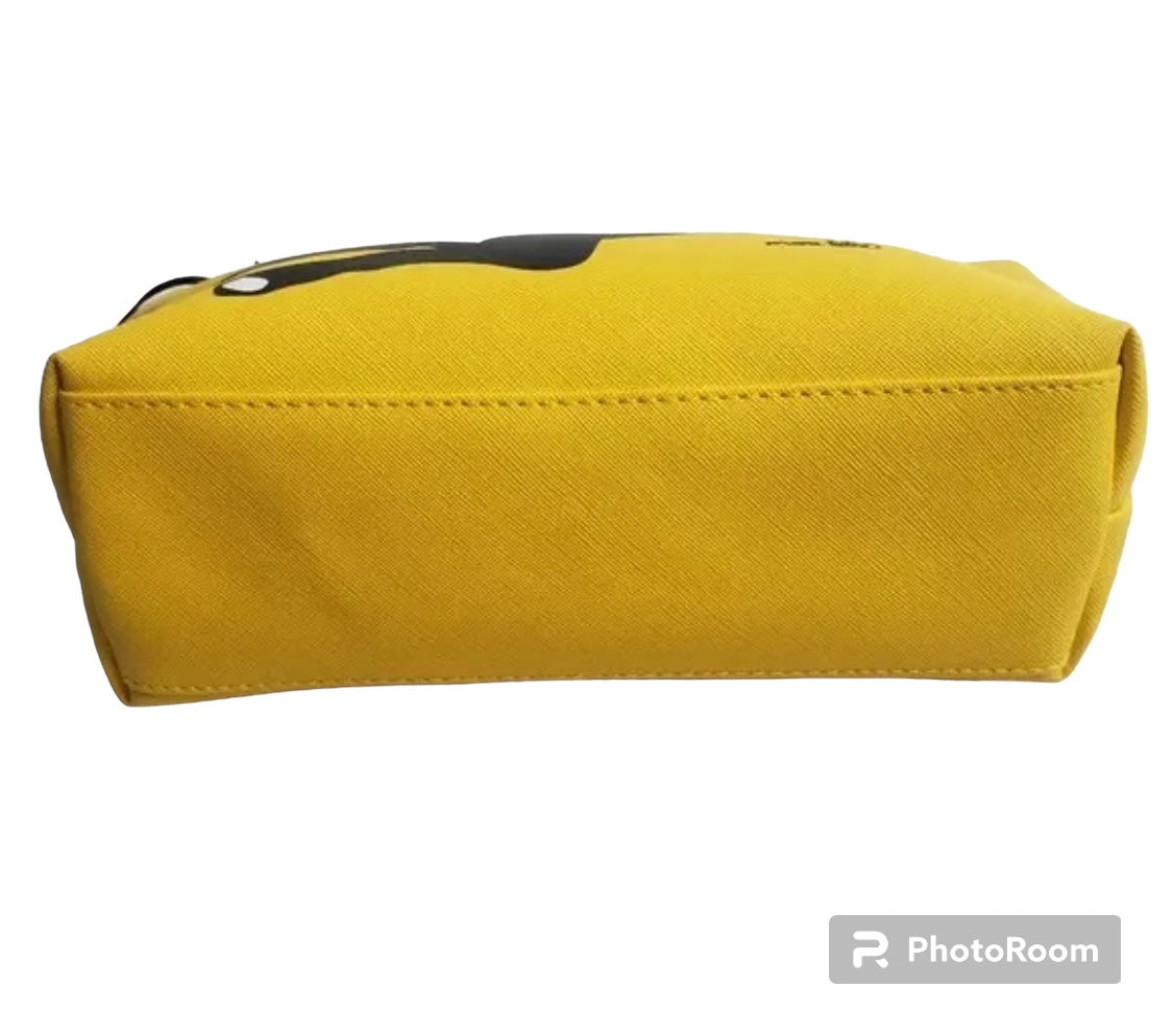 NEW Marc Tetro Boston Terrier Large Cosmetic Makeup Bag Case Yellow