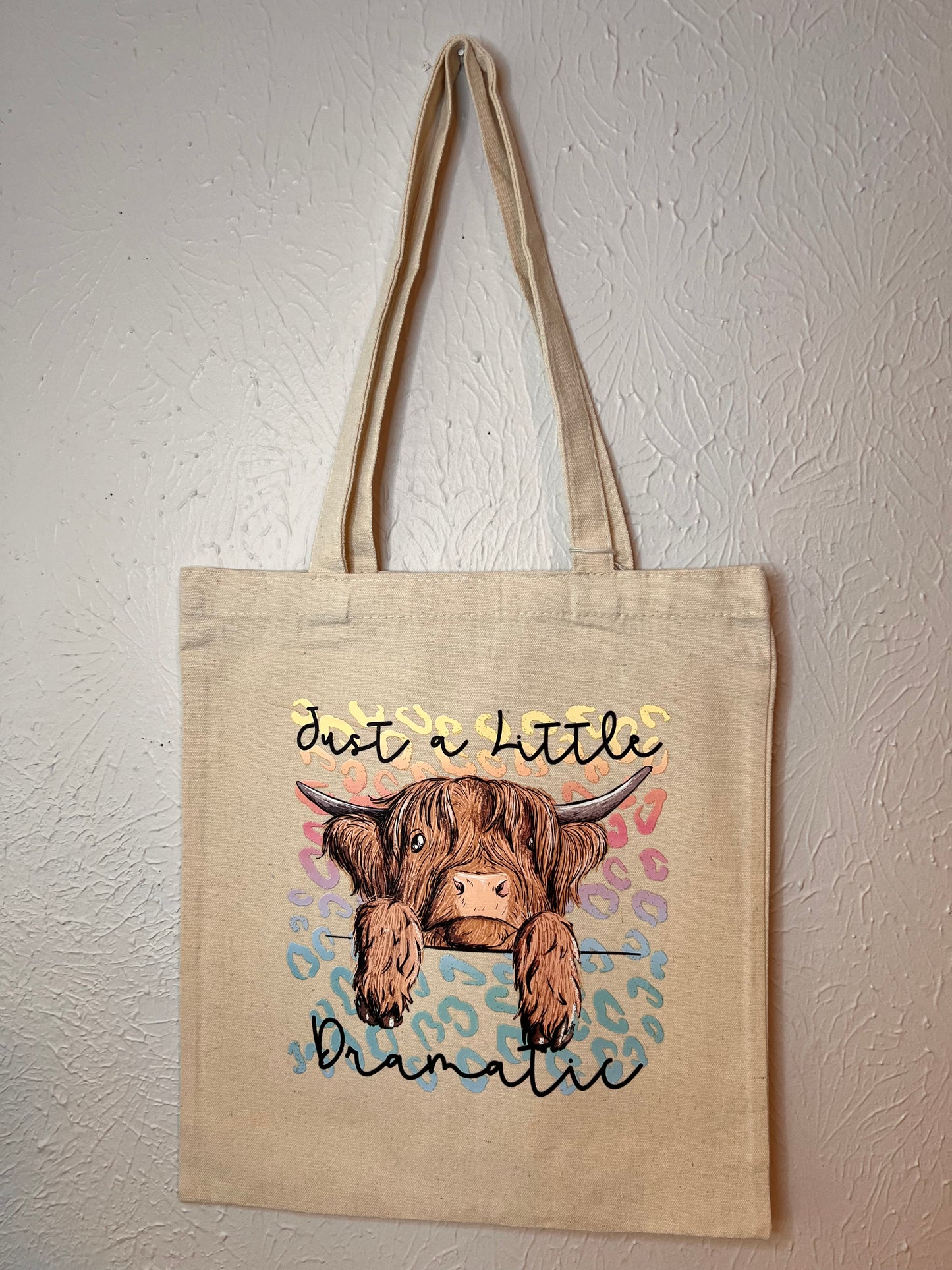 Canvas Highland Cow Totes