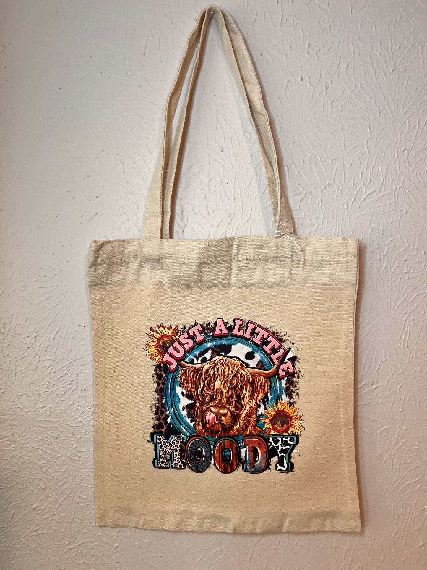 Canvas Highland Cow Totes