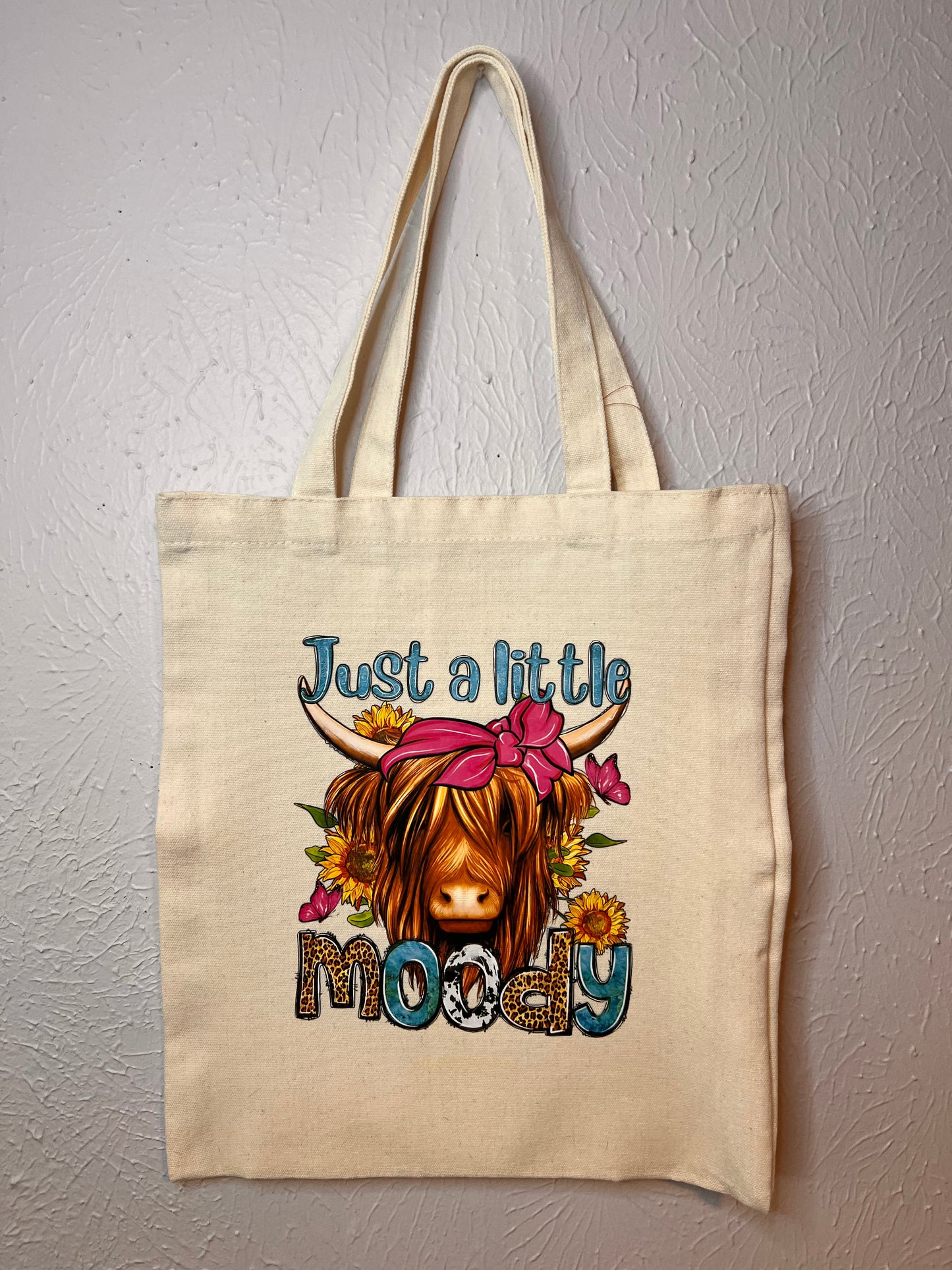 Canvas Highland Cow Totes