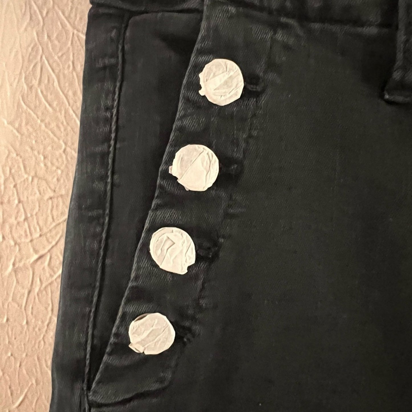 Gap High Waist Black Jeans Button Up Size 14