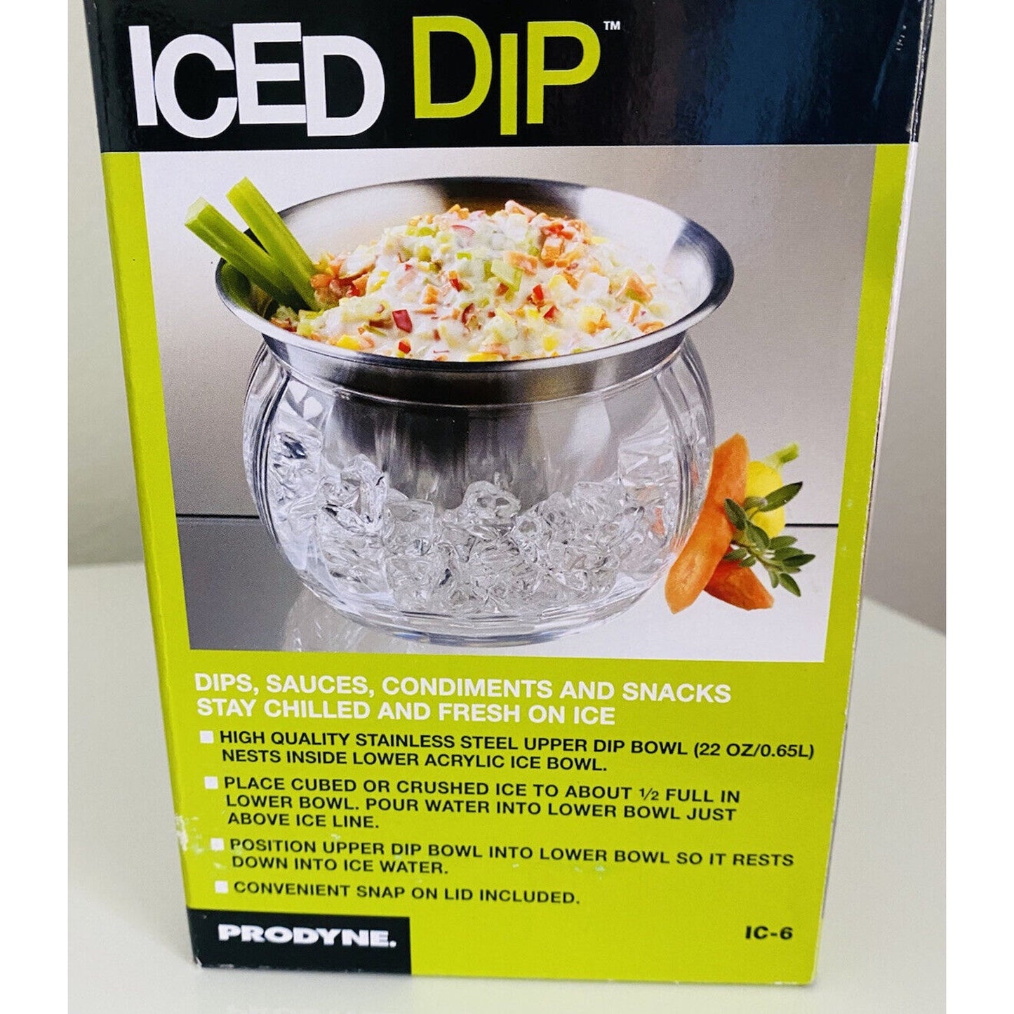 Iced Dip 3 Piece Serving Bowl With Lid Set Prodyne Stainless Steel Party