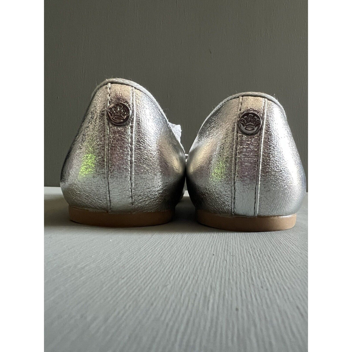 Nina Girls Ballet Flats Size 6 Silver metallic Kendalla Rhinestone Shoe