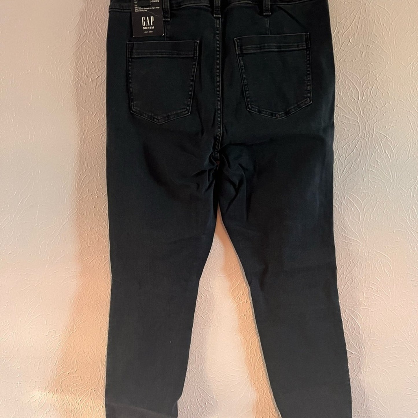 Gap High Waist Black Jeans Button Up Size 14