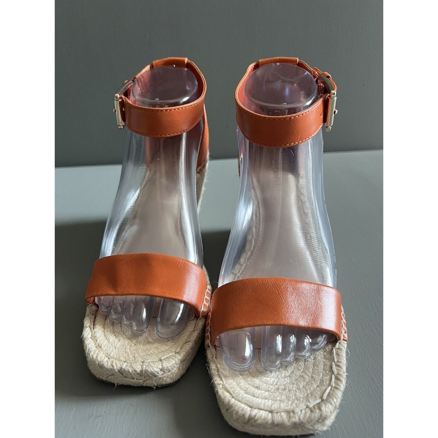 Vince Camuto Meddrina Espadrille Sandals Size 8 Orange Leather ankle Strap