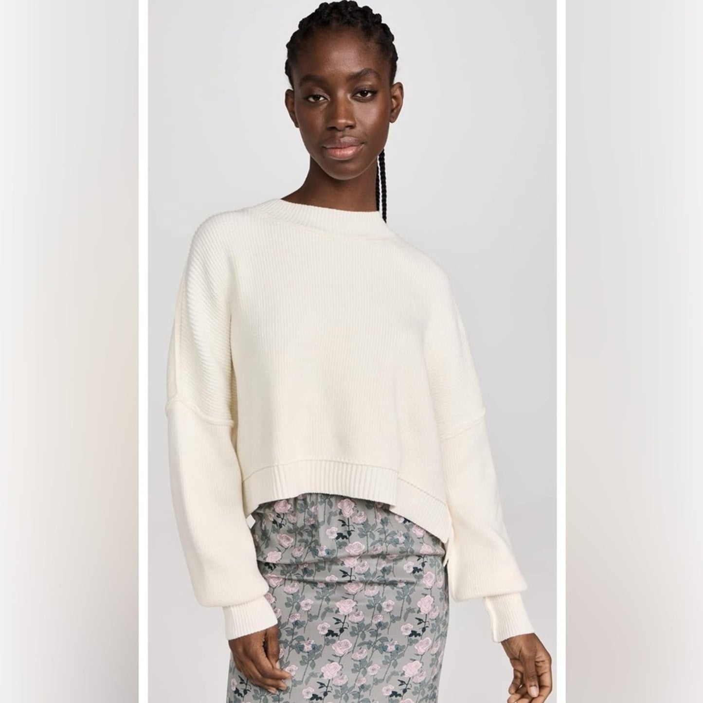 Brand new free people crop cream sweater